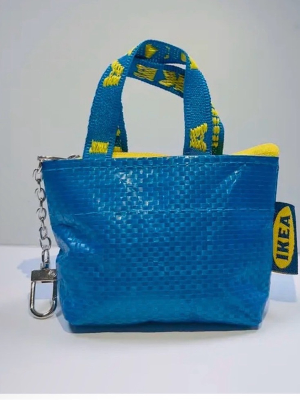 IKEA Mini Blue & Yellow Tote Purse / Bag Keychain Charm